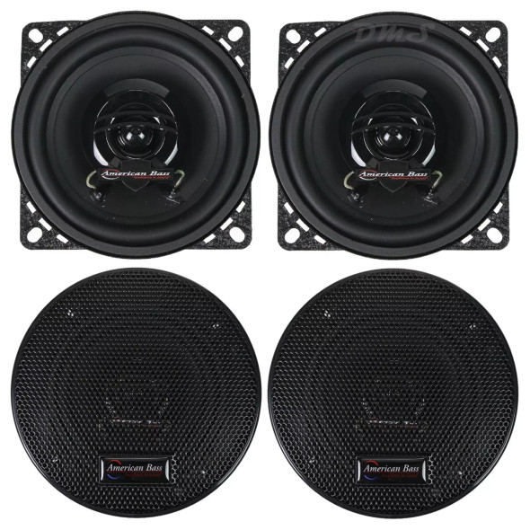 American Bass SYMPHONY 4 Inch 90W 4 Ohm 2-Way Coaxial Speakers (4 Pack)